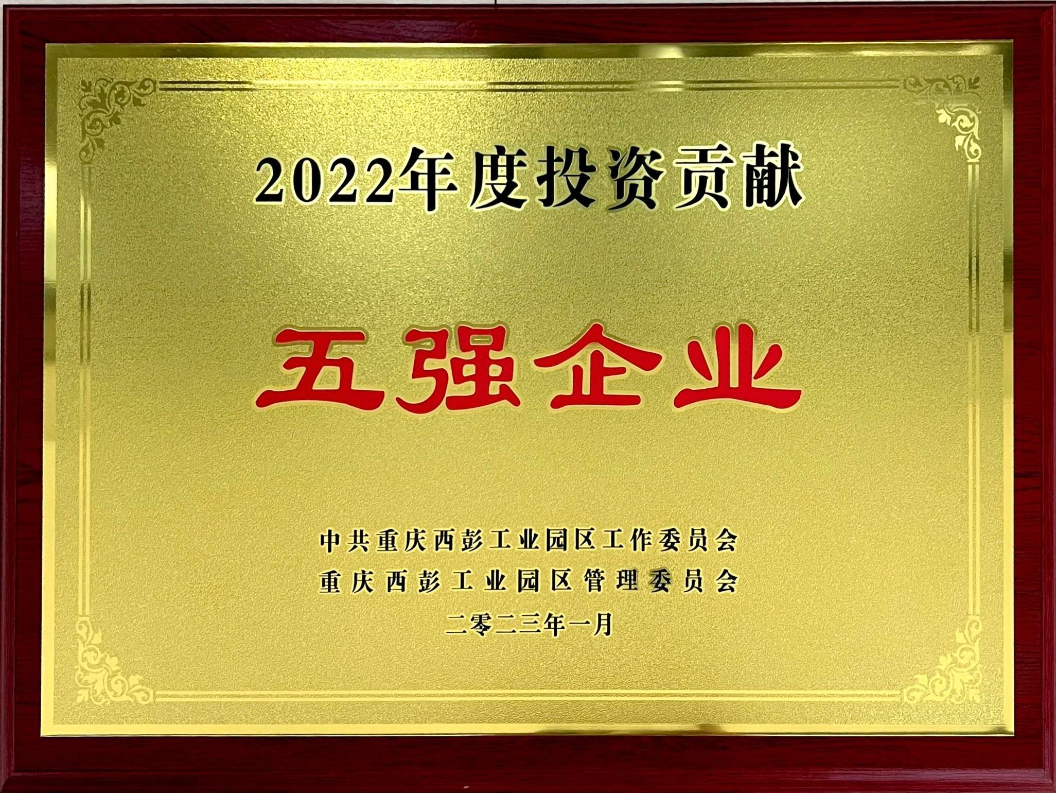 2022年度投資貢獻“五強企業(yè)”